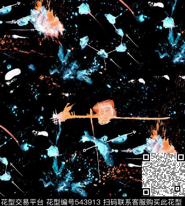 衬衫抽象服装数码印花华亿平台下载（图片编号: 543913） - 瓦栏（Walan）