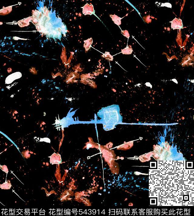 衬衫抽象服装数码印花华亿平台下载（图片编号: 543914） - 瓦栏（Walan）