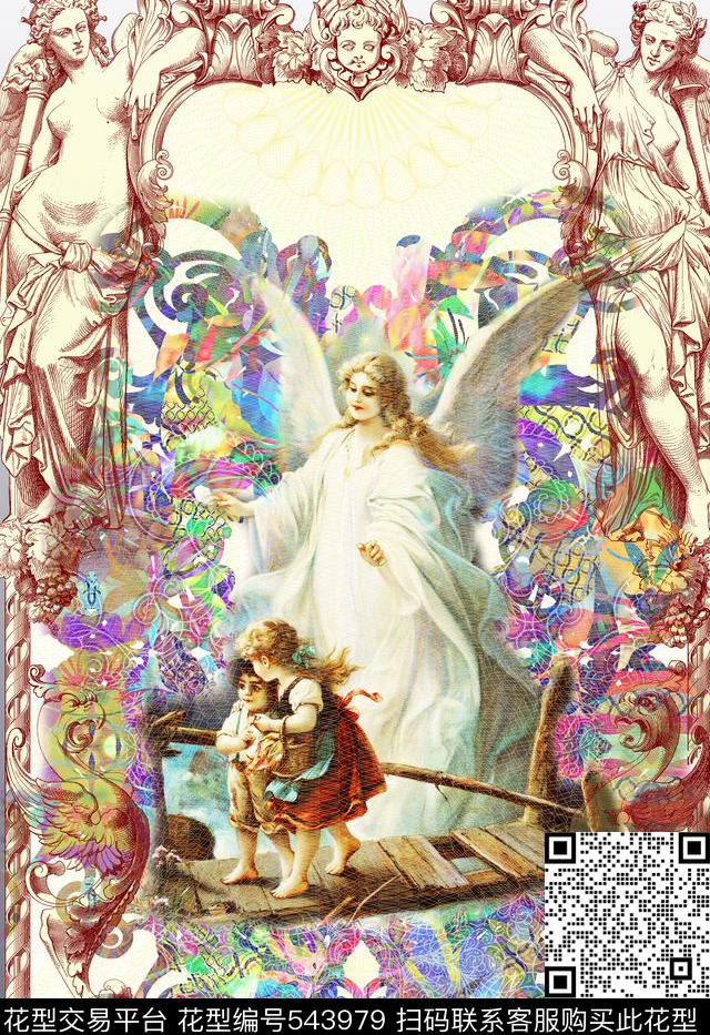 潮流时尚欧式风欧式雕塑油画人物数码印花华亿平台下载（图片编号: 543979） - 瓦栏（Walan）