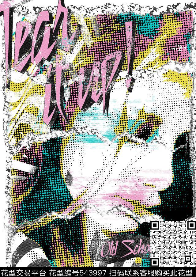 美人头字母波点传统印花华亿平台下载（图片编号: 543997） - 瓦栏（Walan）