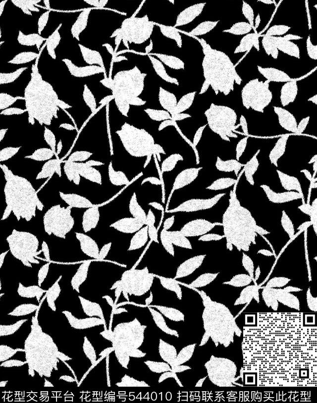 传统印花散花叶子传统印花华亿平台下载（图片编号: 544010） - 瓦栏（Walan）