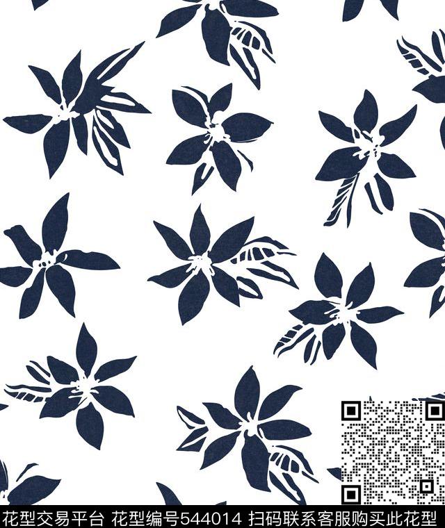 传统印花纯色底叶子传统印花华亿平台下载（图片编号: 544014） - 瓦栏（Walan）
