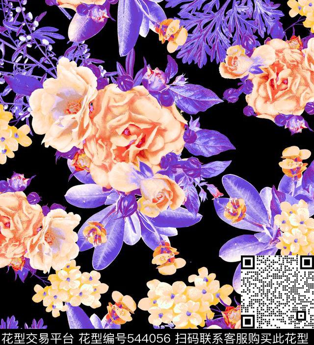 清新玫瑰效果华亿平台时尚泳装时尚童装数码印花华亿平台下载（图片编号: 544056） - 瓦栏（Walan）