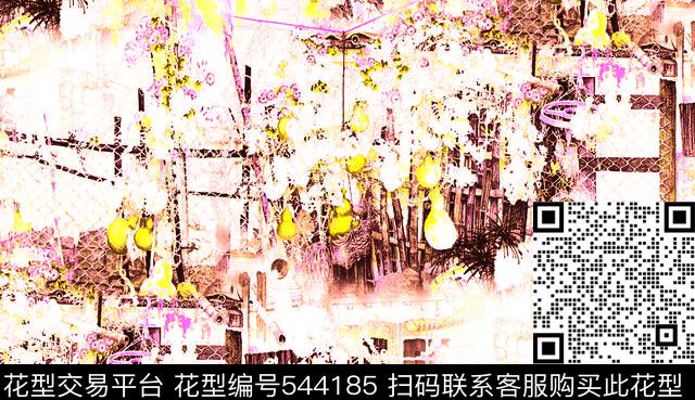 田园写意山水画彩绘书画数码印花华亿平台下载（图片编号: 544185） - 瓦栏（Walan）