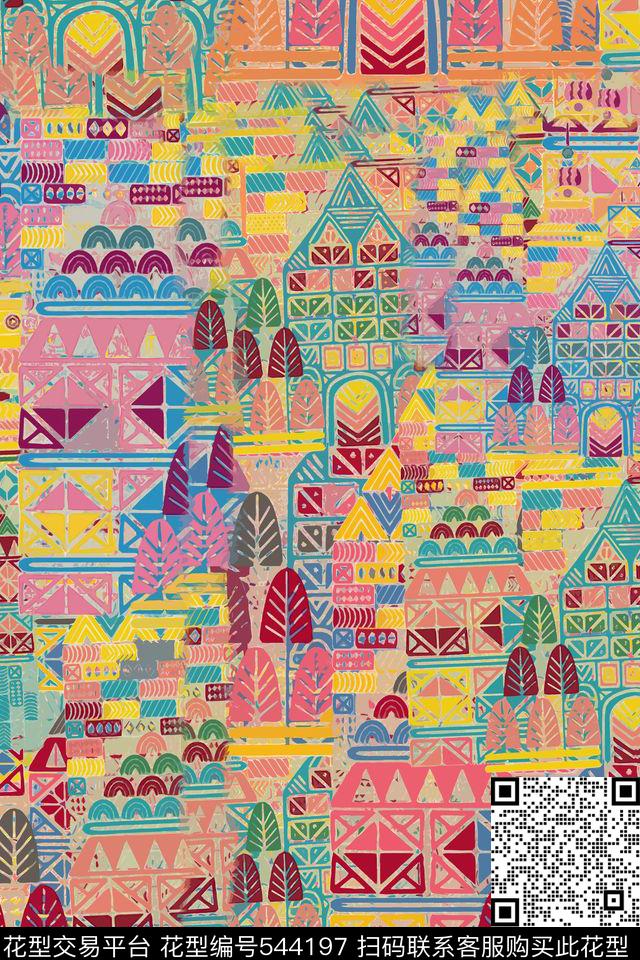 彩色时尚大牌传统印花华亿平台下载（图片编号: 544197） - 瓦栏（Walan）