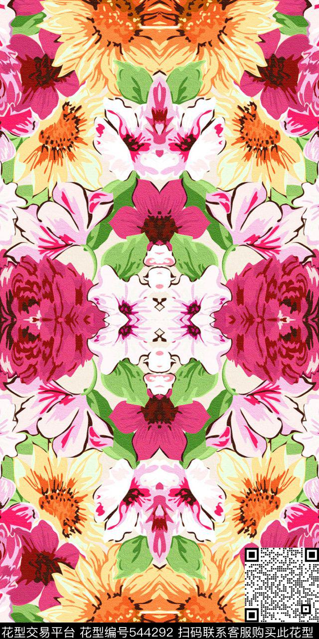 时尚花卉优雅外套卫衣连衣裙数码印花华亿平台下载（图片编号: 544292） - 瓦栏（Walan）