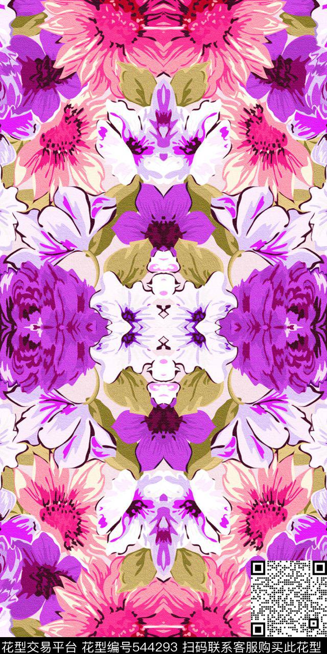 时尚花卉优雅外套卫衣连衣裙数码印花华亿平台下载（图片编号: 544293） - 瓦栏（Walan）