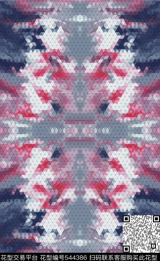 三角循环时尚数码印花华亿平台下载（图片编号: 544386） - 瓦栏（Walan）