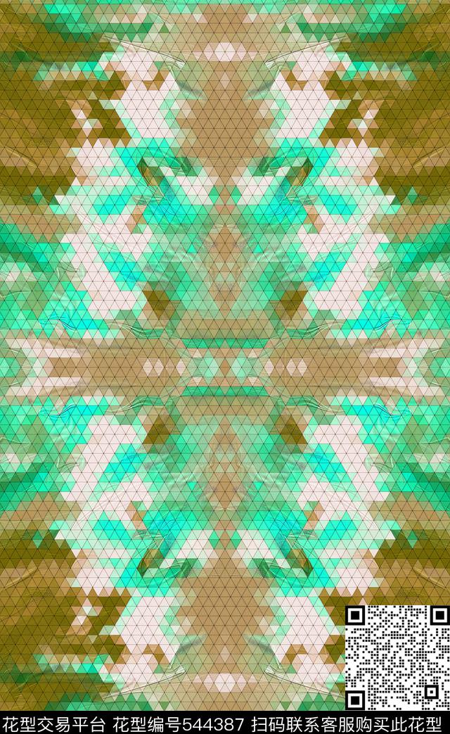 三角循环时尚数码印花华亿平台下载（图片编号: 544387） - 瓦栏（Walan）