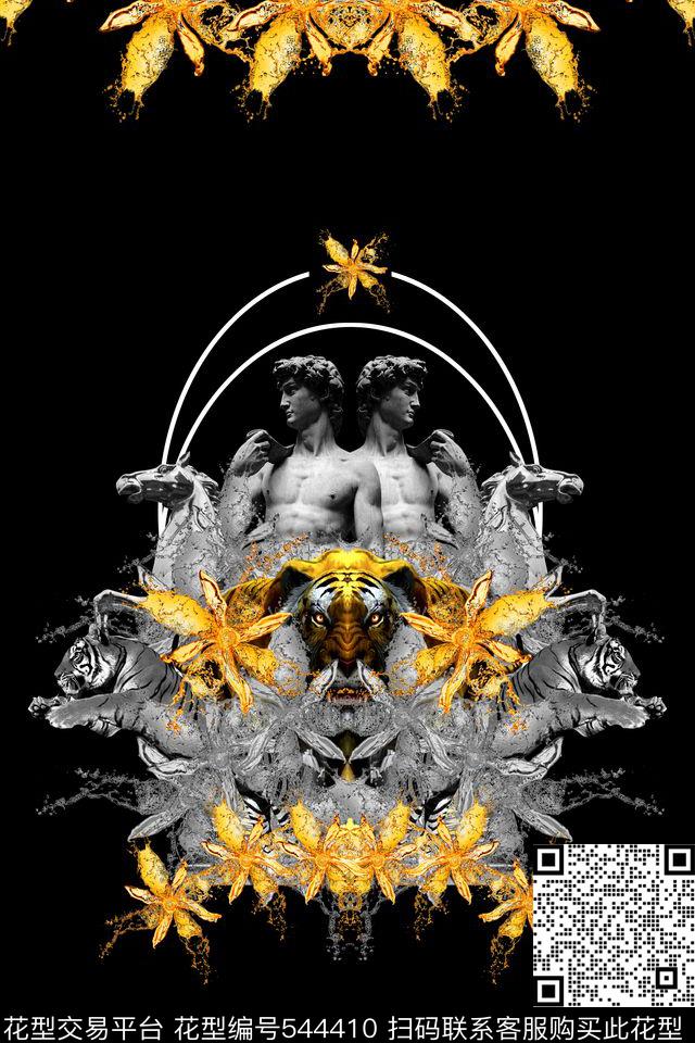 老虎马石膏人物数码印花华亿平台下载（图片编号: 544410） - 瓦栏（Walan）