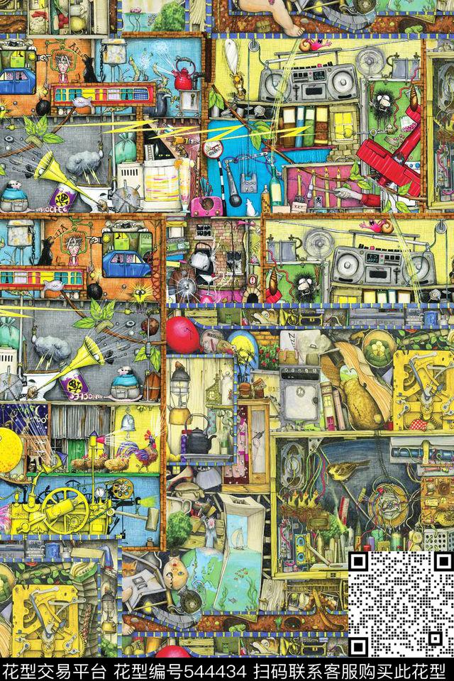 时尚卡通玩具数码印花华亿平台下载（图片编号: 544434） - 瓦栏（Walan）