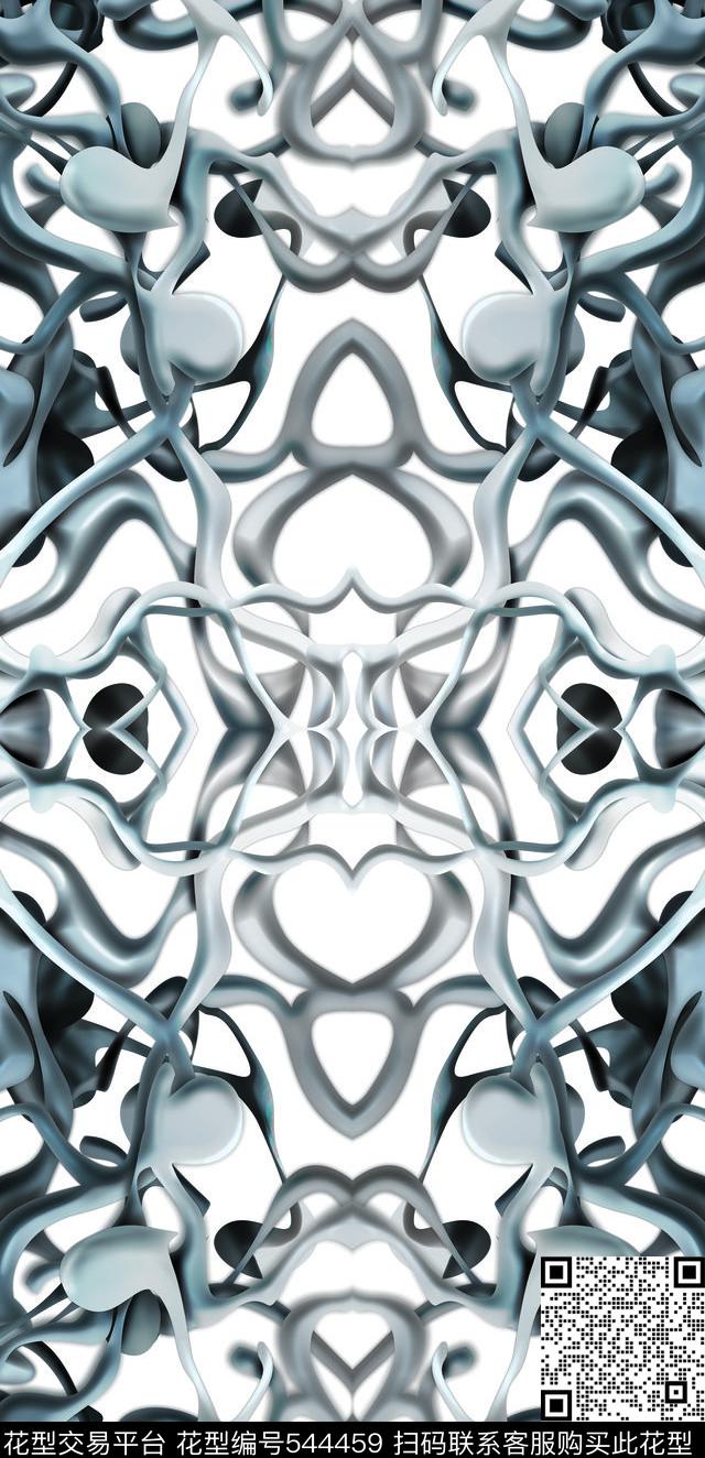 抽象时尚图形数码印花华亿平台下载（图片编号: 544459） - 瓦栏（Walan）