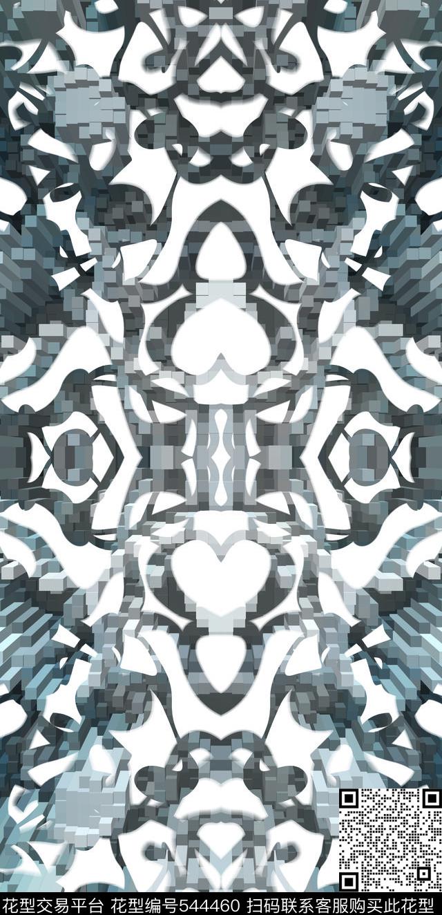 时尚卫衣抽象数码印花华亿平台下载（图片编号: 544460） - 瓦栏（Walan）