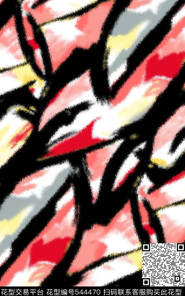 动物纹理0分色区几何线条传统印花华亿平台下载（图片编号: 544470） - 瓦栏（Walan）