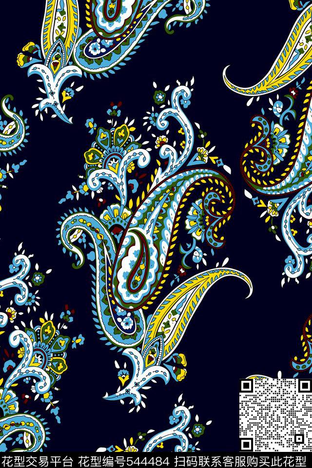 民族风情0分色区佩斯利传统印花华亿平台下载（图片编号: 544484） - 瓦栏（Walan）