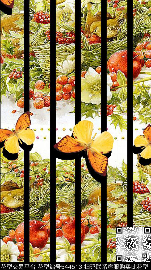 趣味动物水果花鸟数码印花华亿平台下载（图片编号: 544513） - 瓦栏（Walan）