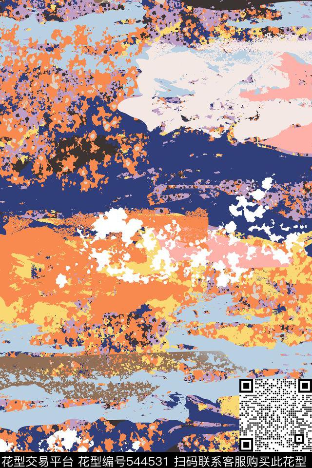 抽象抽象色块斑点女士春夏休闲外套传统印花华亿平台下载（图片编号: 544531） - 瓦栏（Walan）