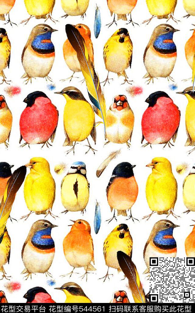 时尚潮流趣味动物抽象花鸟数码印花华亿平台下载（图片编号: 544561） - 瓦栏（Walan）