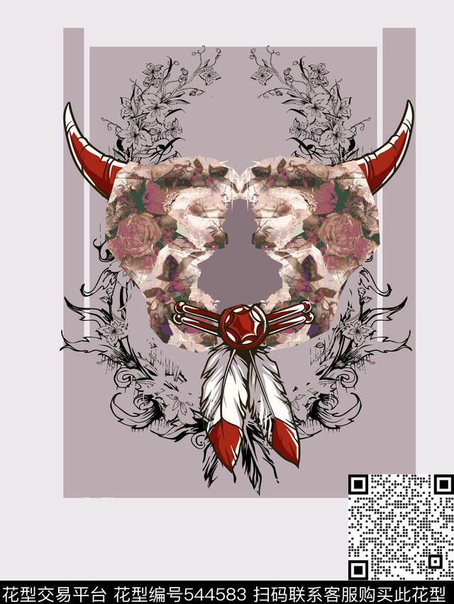 定位花卉羽毛数码印花华亿平台下载（图片编号: 544583） - 瓦栏（Walan）