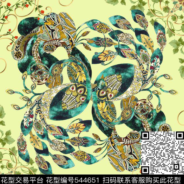 包边创意方巾数码印花华亿平台下载（图片编号: 544651） - 瓦栏（Walan）