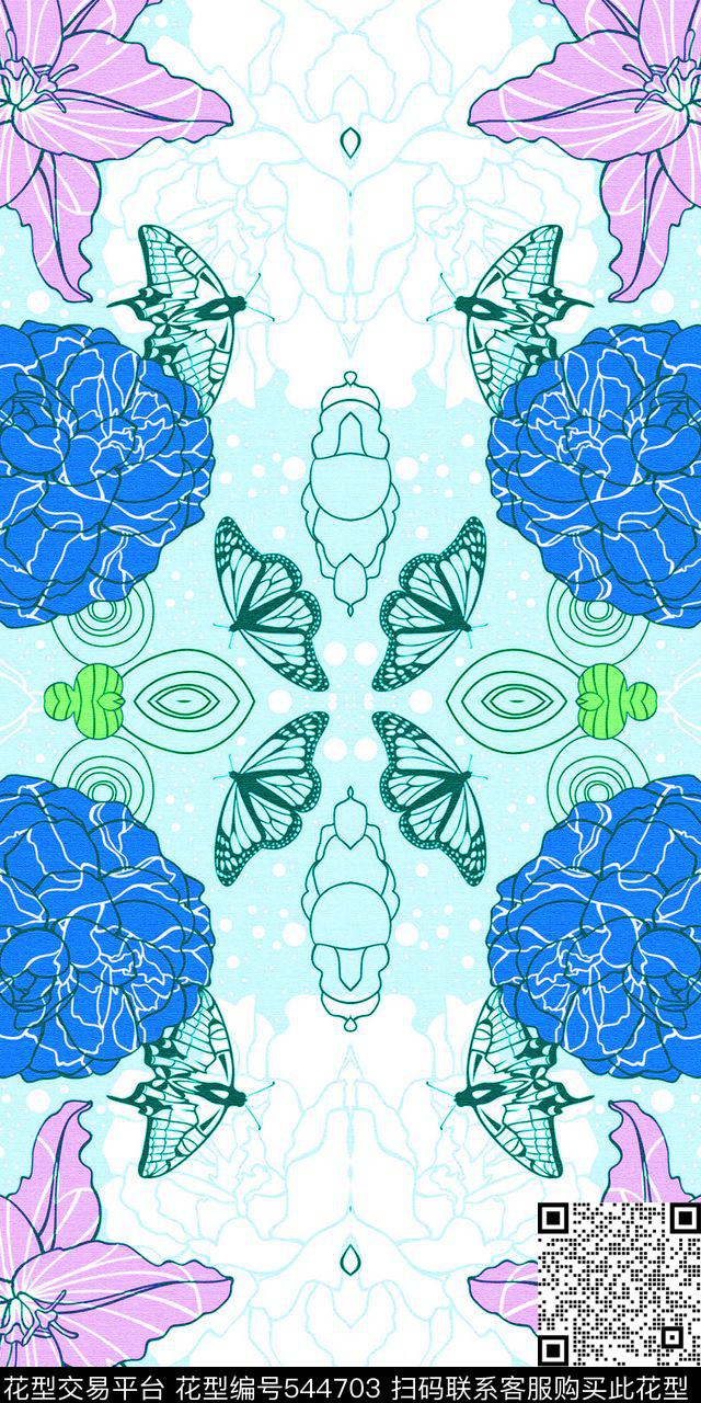 花卉油画连衣裙外套羽绒服时尚传统印花华亿平台下载（图片编号: 544703） - 瓦栏（Walan）