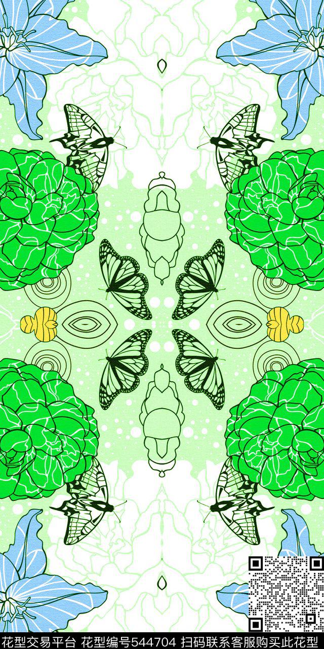 时尚花卉油画连衣裙外套羽绒服数码印花华亿平台下载（图片编号: 544704） - 瓦栏（Walan）