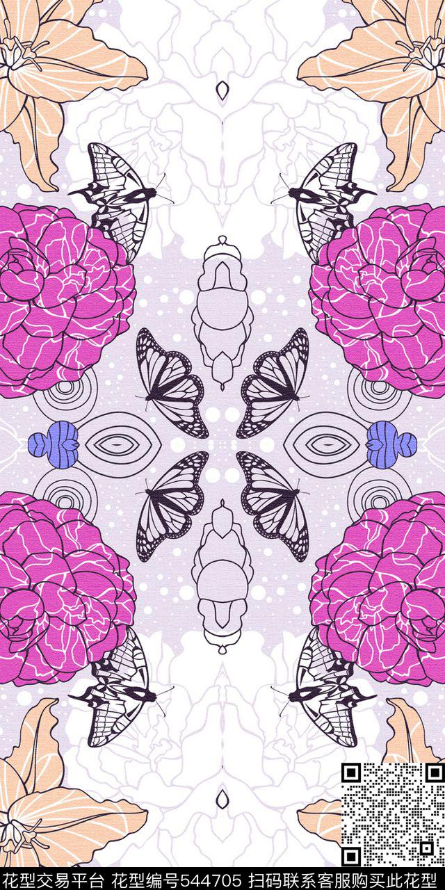 时尚花卉油画连衣裙外套羽绒服数码印花华亿平台下载（图片编号: 544705） - 瓦栏（Walan）