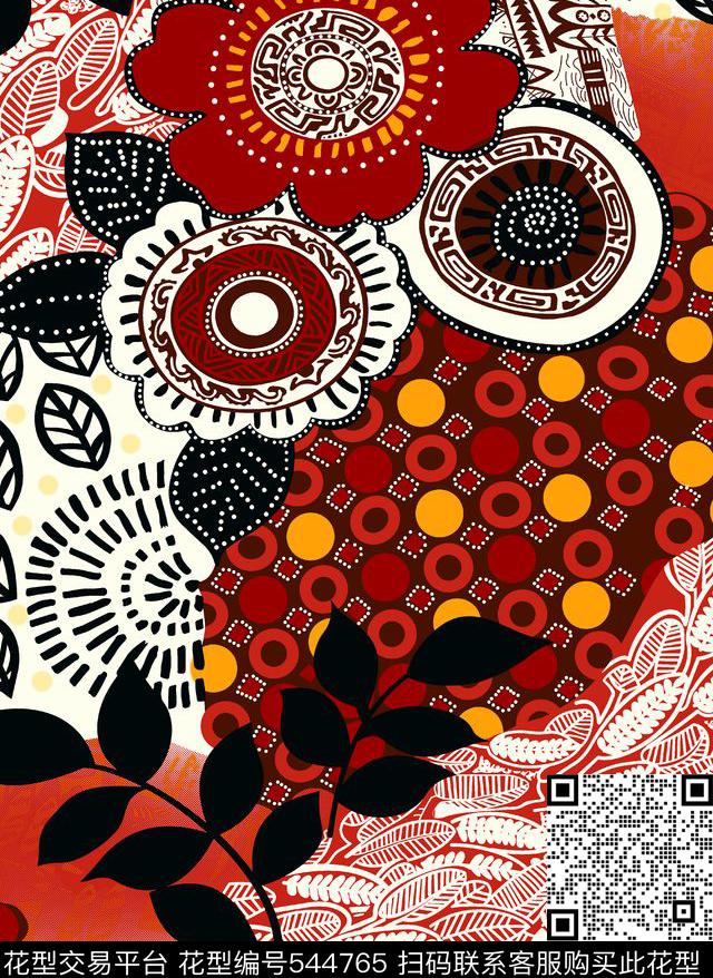 花卉小碎花花纹传统印花华亿平台下载（图片编号: 544765） - 瓦栏（Walan）