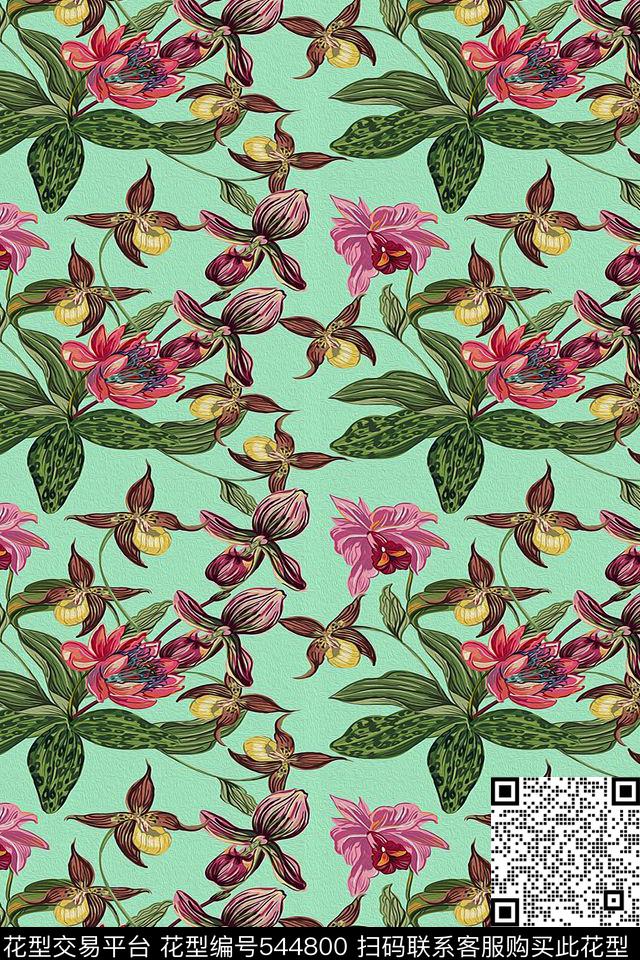 花朵流行清新传统印花华亿平台下载（图片编号: 544800） - 瓦栏（Walan）