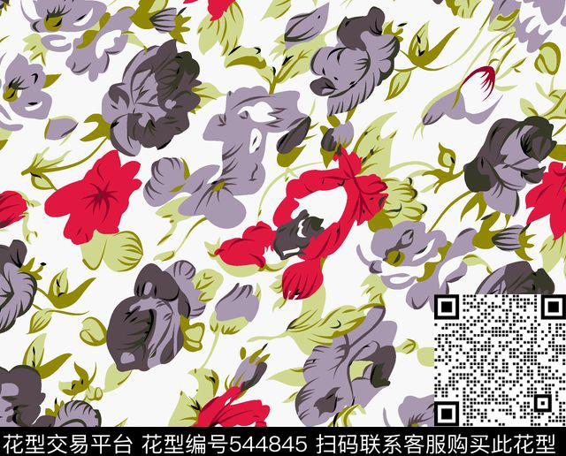 花卉小碎花花纹传统印花华亿平台下载（图片编号: 544845） - 瓦栏（Walan）