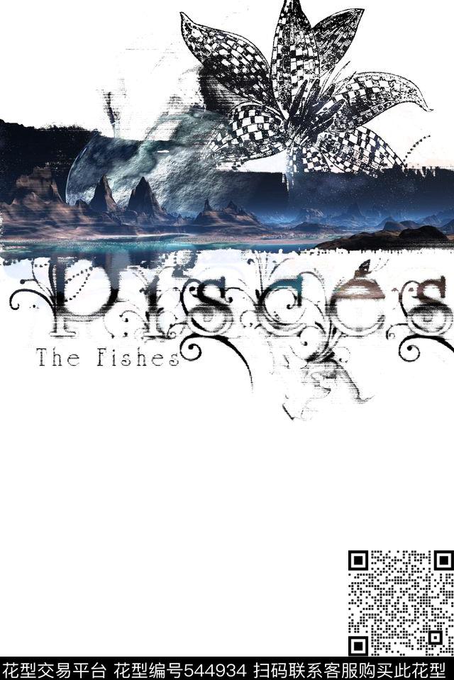 T恤花卉星球数码印花华亿平台下载（图片编号: 544934） - 瓦栏（Walan）