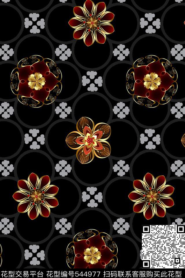 宫廷风黄金沙发数码印花华亿平台下载（图片编号: 544977） - 瓦栏（Walan）