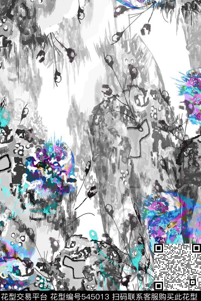 原创手绘时尚中国风家纺数码印花华亿平台下载（图片编号: 545013） - 瓦栏（Walan）