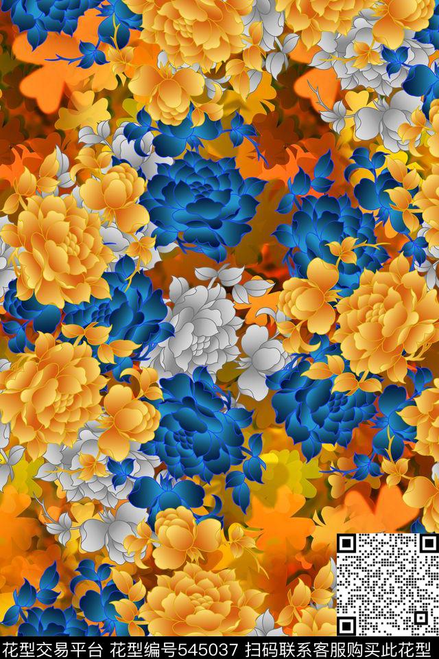 抽象黄金外套数码印花华亿平台下载（图片编号: 545037） - 瓦栏（Walan）