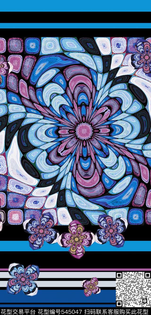 抽象服装服装定位裁数码印花华亿平台下载（图片编号: 545047） - 瓦栏（Walan）