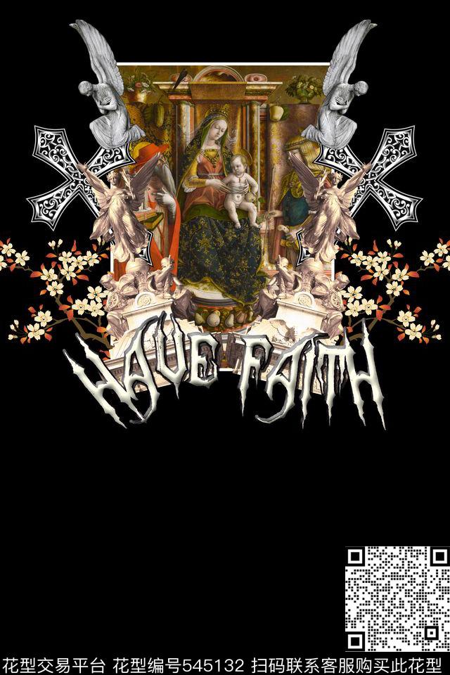 t恤华亿平台潮流抽象数码印花华亿平台下载（图片编号: 545132） - 瓦栏（Walan）