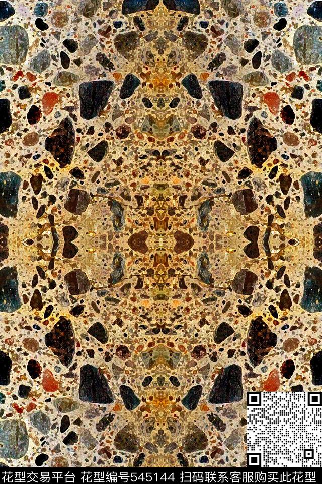 抽象浮雕肌理定位花数码印花华亿平台下载（图片编号: 545144） - 瓦栏（Walan）