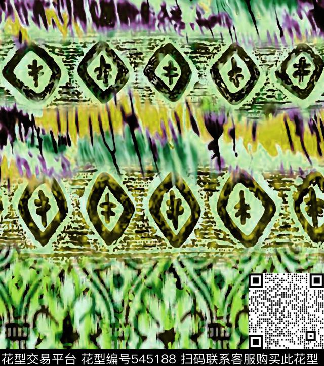 梦幻花纹图案民族花纹数码印花华亿平台下载（图片编号: 545188） - 瓦栏（Walan）