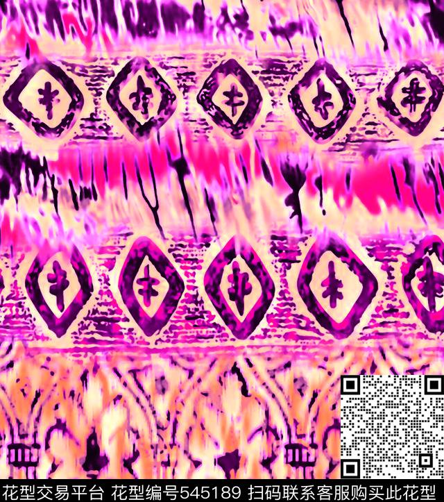梦幻花纹图案民族花纹数码印花华亿平台下载（图片编号: 545189） - 瓦栏（Walan）