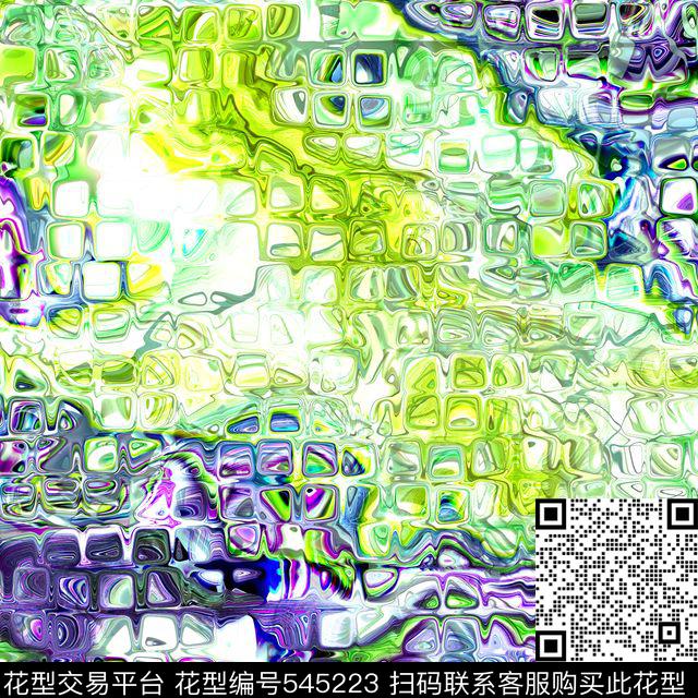 抽象肌理理格子数码印花华亿平台下载（图片编号: 545223） - 瓦栏（Walan）