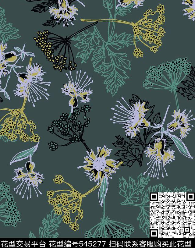 满天星花卉服装传统印花华亿平台下载（图片编号: 545277） - 瓦栏（Walan）