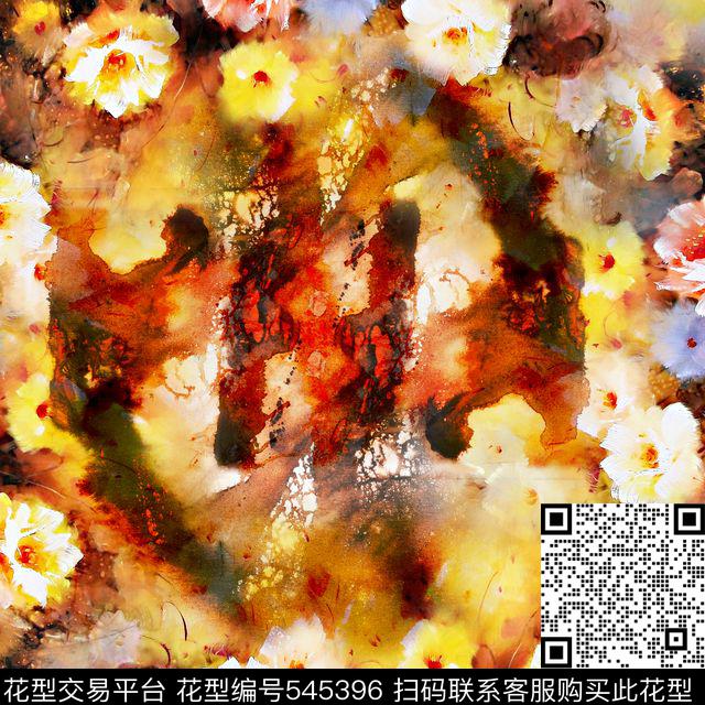 油画花卉创意数码印花华亿平台下载（图片编号: 545396） - 瓦栏（Walan）