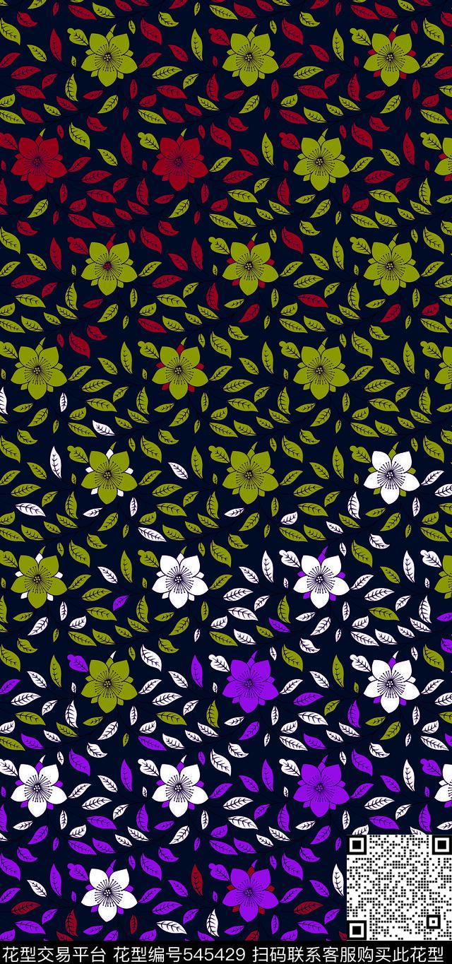 定位花卉叶子花朵传统印花华亿平台下载（图片编号: 545429） - 瓦栏（Walan）