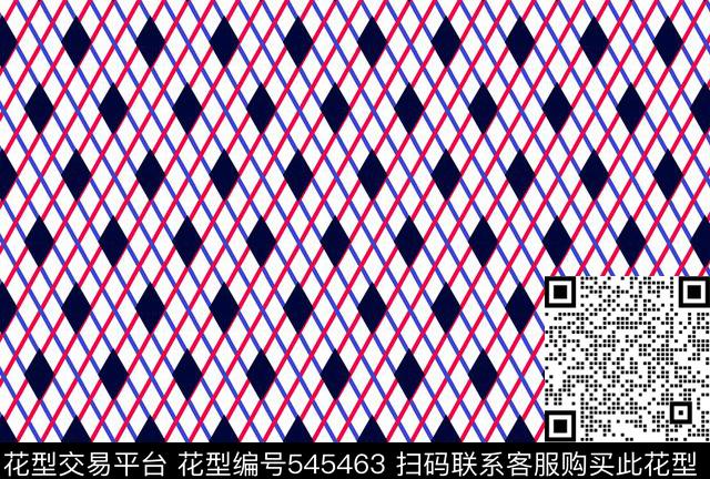 几何格纹针织印花传统印花华亿平台下载（图片编号: 545463） - 瓦栏（Walan）