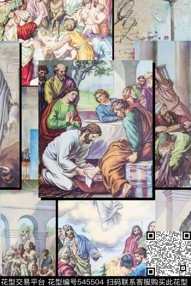 人物风景古典数码印花华亿平台下载（图片编号: 545504） - 瓦栏（Walan）