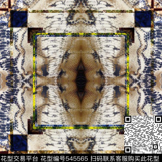 抽象时尚动物纹蟒蛇纹线条抽象肌理大牌方巾数码印花华亿平台下载（图片编号: 545565） - 瓦栏（Walan）