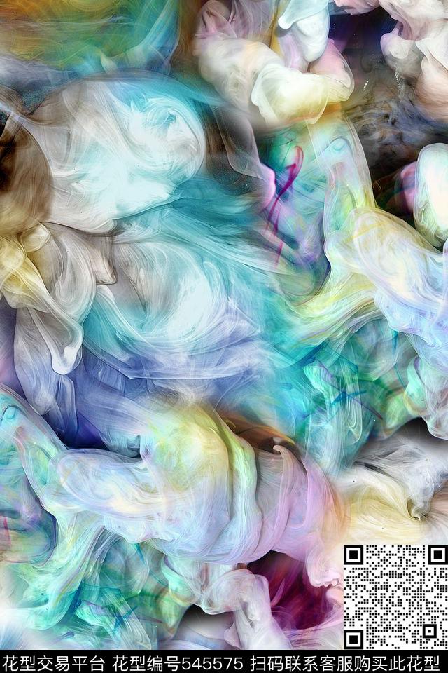 抽象烟雾肌理数码印花华亿平台下载（图片编号: 545575） - 瓦栏（Walan）