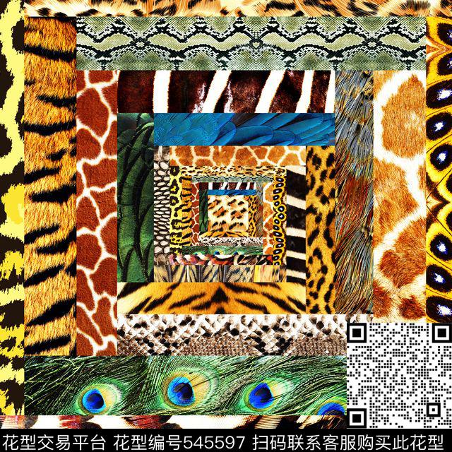 螺旋动物纹条纹数码印花华亿平台下载（图片编号: 545597） - 瓦栏（Walan）