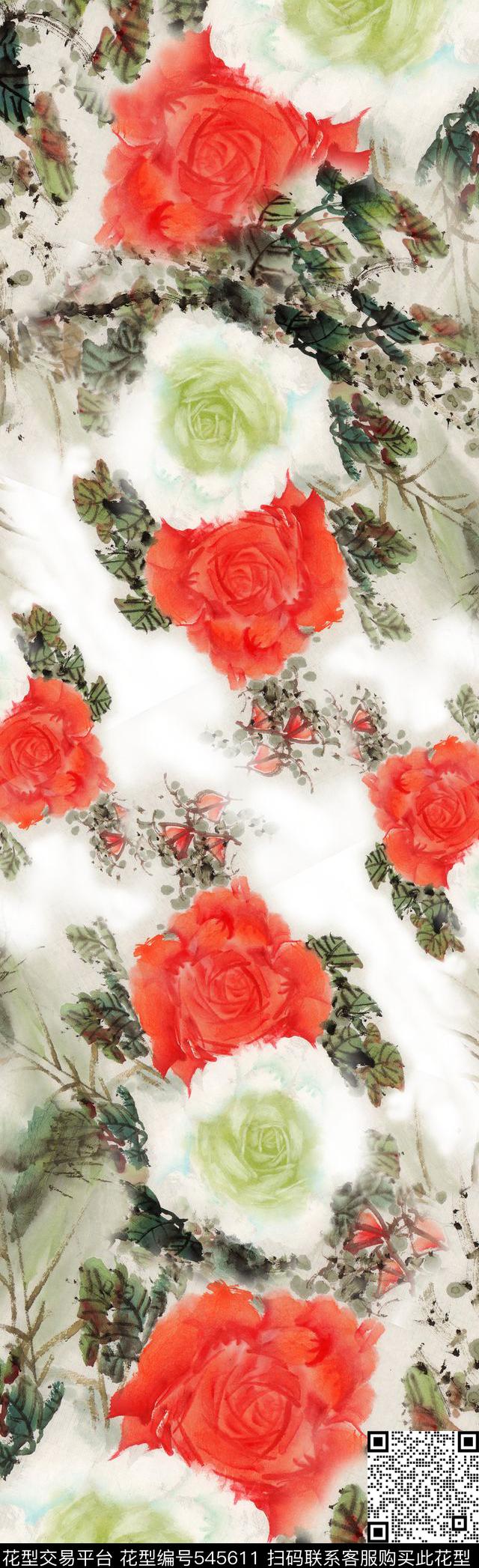 长巾大气牡丹数码印花华亿平台下载（图片编号: 545611） - 瓦栏（Walan）