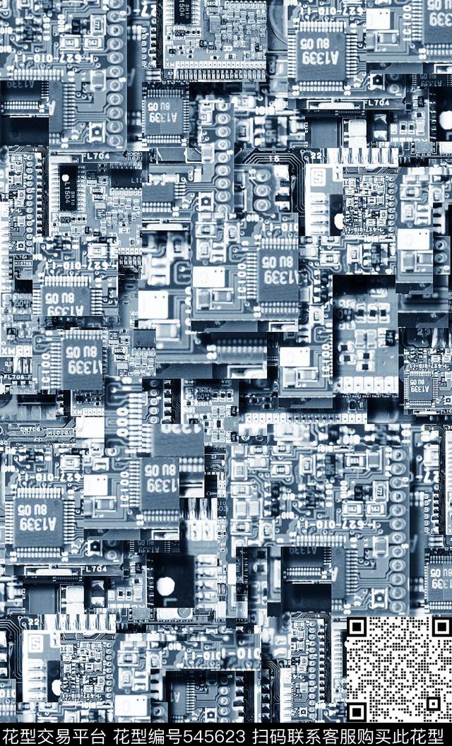 科技电路金属数码印花华亿平台下载（图片编号: 545623） - 瓦栏（Walan）